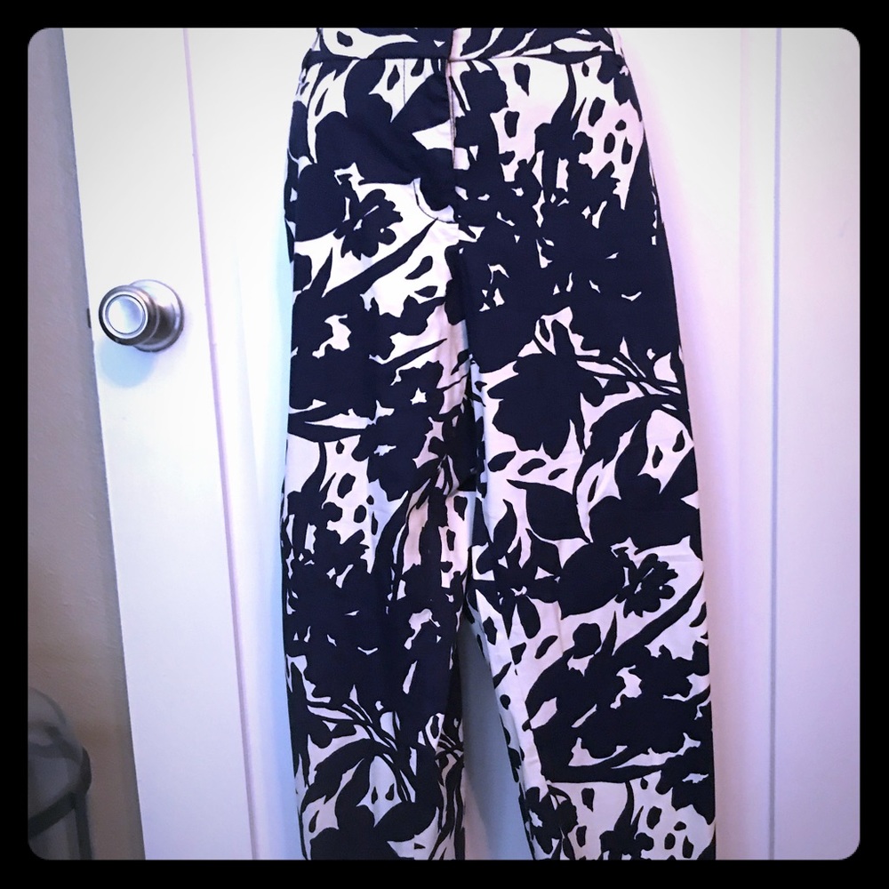 J Crew blue and white capris